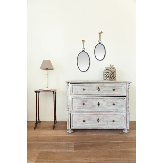 Marguerite 2 Piece Oval Mirror with Rope Set