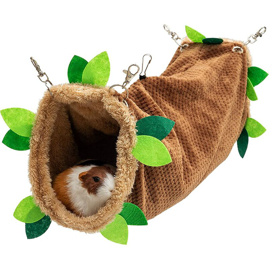 Bearsu - Hanging Tunnel Hammock for Small Animals - Warm Plush Hammock Cage for Guinea-Pig Hamster Ferret Rat Mice Parrot Chinchilla Flying Squirrel
