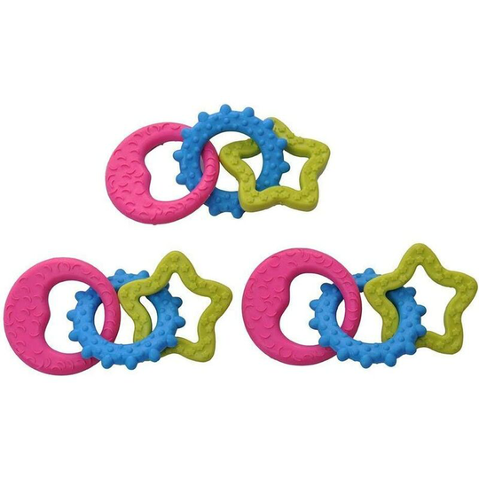 Dog Teething Rings Puppies Molar Ring Bone Puppy Dog Teething Chew Toy Rubber Training Toy Funny Dental Teething Ring Pet Supplies Practical and