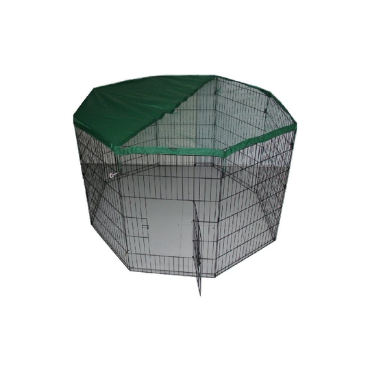 (XX-Large) Pet Play Pen Enclosure - Silver with Safety Net