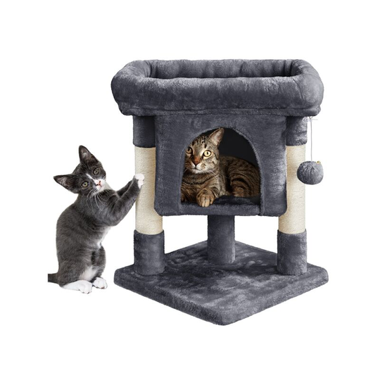 23.5' 2-Level Cat Tree, Dark Gray - dark gray - Yaheetech