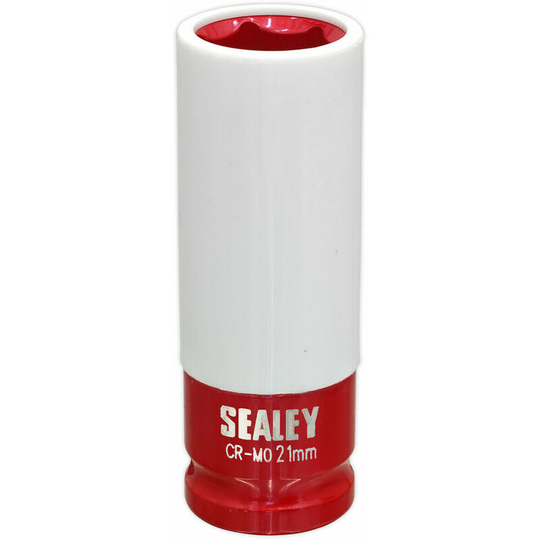 21mm Alloy Wheel Impact Socket - 1/2' Square Drive - Rim Protect Sleeved Socket