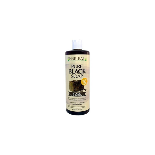 Dr. Natural Pure Black Soap With Vitamin E and Shea Butter, 32 Ounce