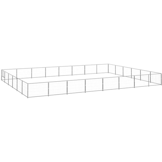 Dog Kennel Silver 48 m² Steel Vidaxl Silver