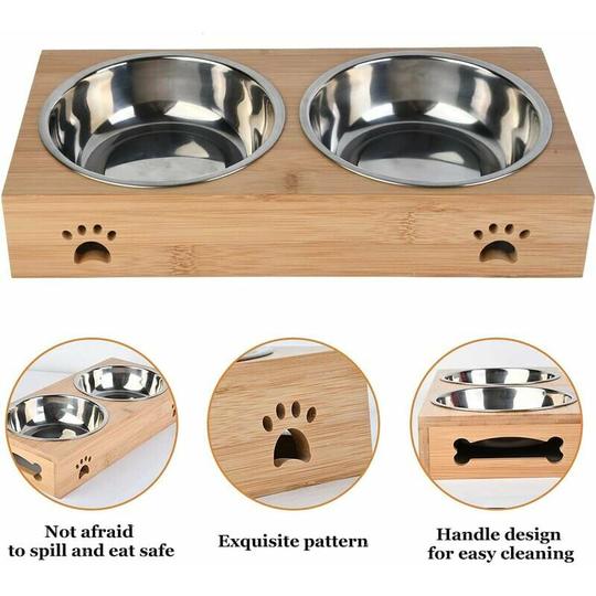 Bearsu - GamChien and Cat, GamChien Surelevee, GamDouble for Dog, GamChat Elevated, GamChien Non-Slip Mat (250ml per Bowl)