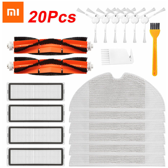 20pcs Hepa Filter Main Brush Mop Cloth Replacement Kits For Xiaomi Mijia 1C / STYTJ01ZHM Robot Vacuum Cleaner Part Accessories