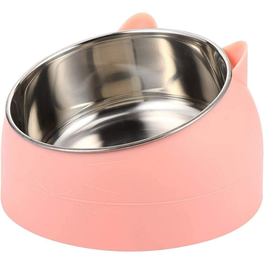 Stainless Steel Cat Bowl 200ML Cat Water Bowl Multifunction Food and Water Bowl Pink