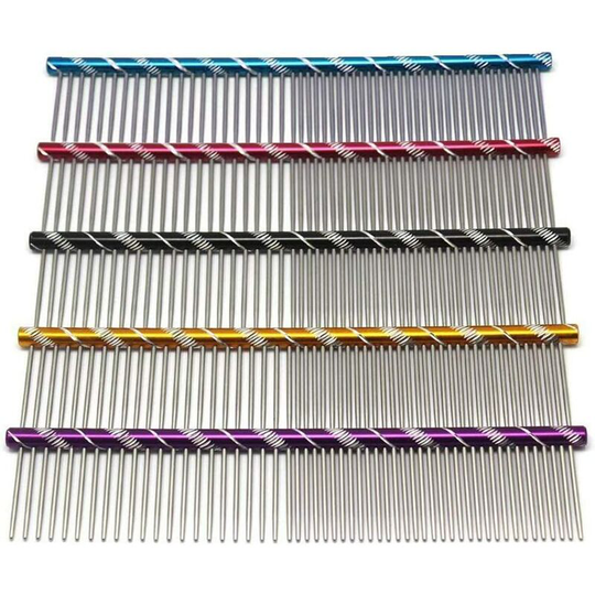 Dog Comb Pet Cat Grooming Metal Round Back Dog Comb 16cm Random