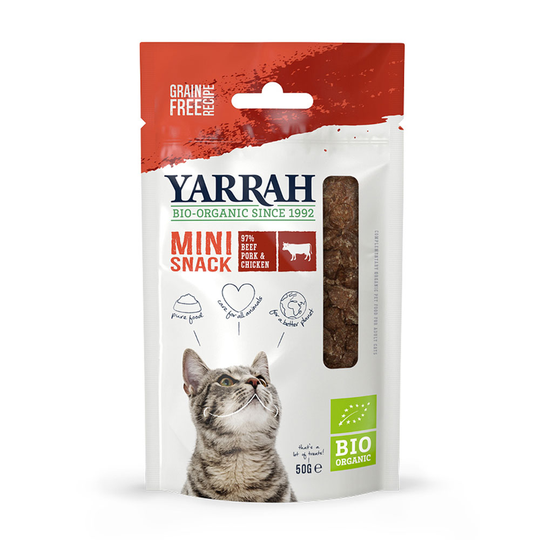 Yarrah Organic Mini Snacks for Cats - 3 x 50g