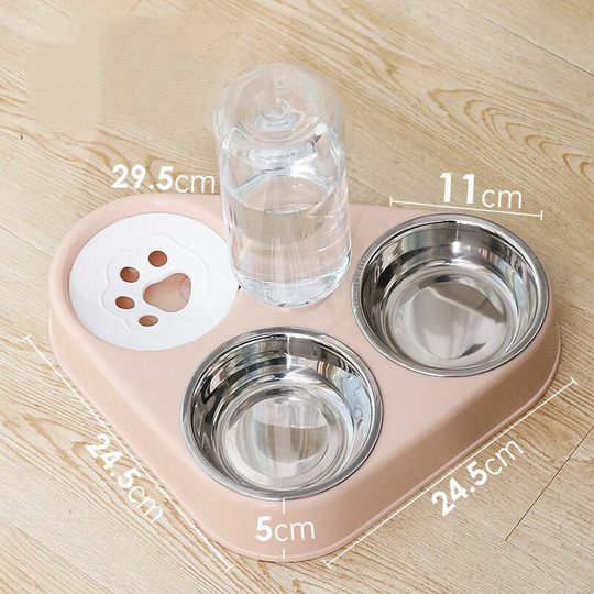 Bowl for animals, three troughs, for kittens and puppies