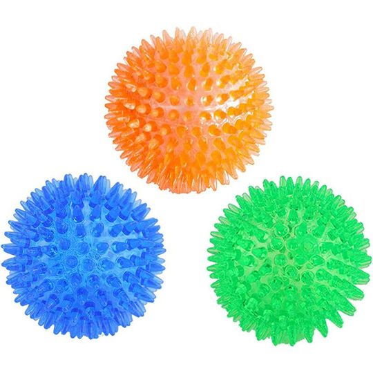 Pet Squeaky Chewing Balls Dog Soft Stab Balls Cleaning Teeth Toys Balls with High Bounce for Small Medium Large Pet Dog Cat Toys