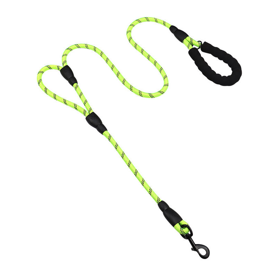 Betterlifegb - Strong Leash Black with 2 Comfortable Padded Handles 5 ft for Medium & Large Size Pets - Reflective, Weather Resistant & O-Ring(green)