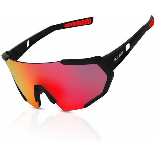 Qersta - Color Changing Cycling Glasses Windproof Sunglasses Equipment Outdoor Riding Sunglasses Polarized Myopia Sports Glasses, Model:Black