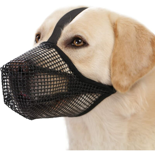 Dog Muzzle, Soft Mesh Muzzle for Small Medium Large Dogs Labrador German Shepherd, Breathable Adjustable Muzzles for Biting, Chewing, Scavenging and