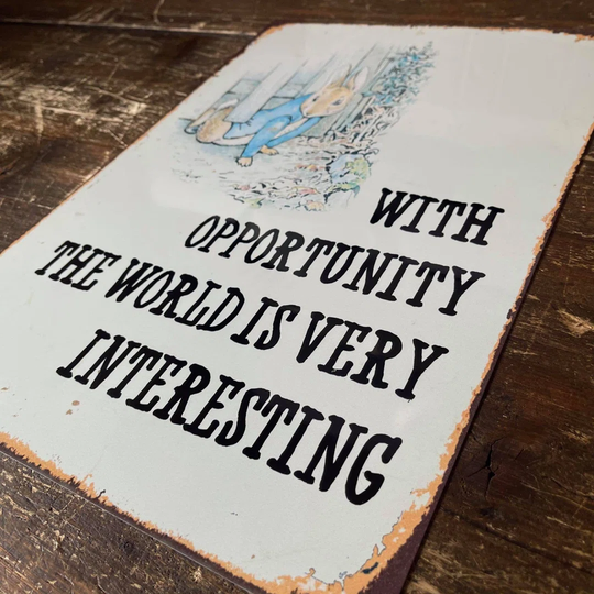 Peter Rabbit Beatrix Potter with Opportunity Metal Wall Décor