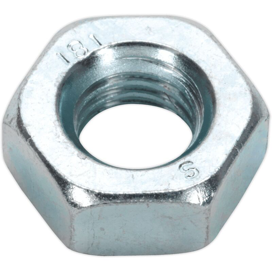 Sealey - SN10 Steel Nut M10 Zinc din 934 Pack of 100