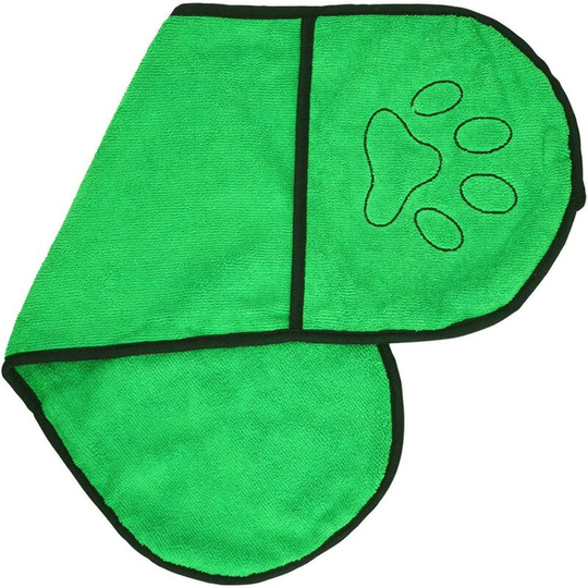 Dog Bathrobe, Super Absorbent Bath Towel, Multifunctional Microfiber Quick Dry Shower for Cat Puppy - 63.5 * 21CM Green - Langray