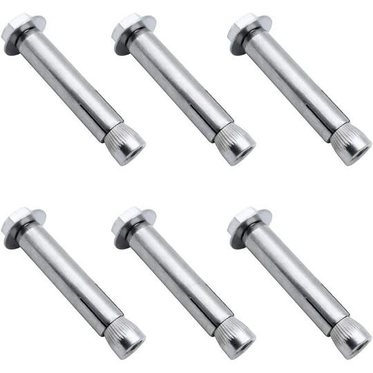 Betterlifegb - 6 pieces Expansion Screw Bolts M8 x 60 mm 304 External Stainless Steel Hexagonal Nut Sleeve Heavy Expansion Anchor Bolt Duty Fastening