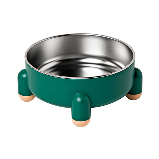Cat bowl four-legged anti-tipping pet bowl wholesale green stainless steel dog bowl cat and dog bowl (green)