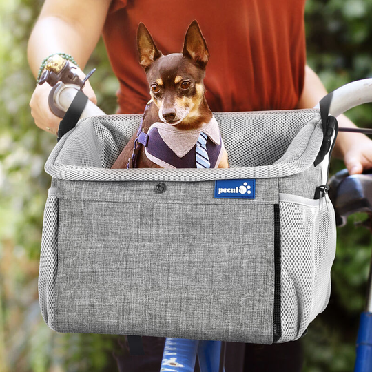 Pecute - Pet Carrier Bag Multifunctional-Dog Bicycle Basket Bag+Backpack+Shoulder Bag+Car Travel Carrier 4 in 1 Portable Breathable Dog Carrier,Great