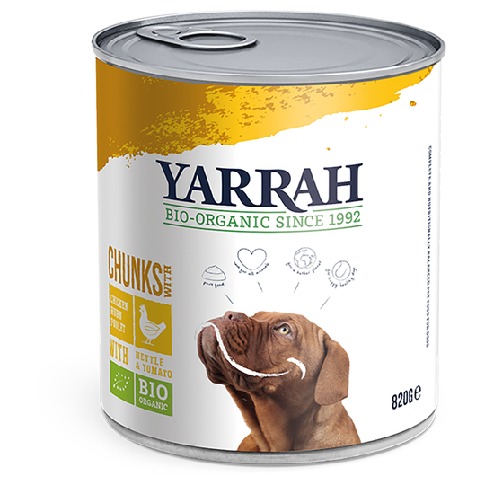 Yarrah Organic Chicken Chunks with Organic Nettle & Organic Tomato in Sauce - Saver Pack: 12 x 820g
