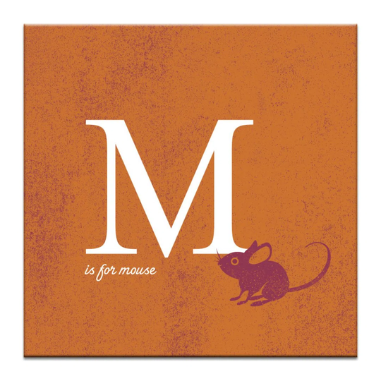 M for Mouse by Toni Prime Graphic Art on Canvas in Orange
