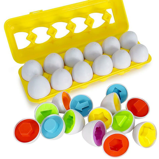 12pcs Color And Shape Sorting Eggs Sorting Learning Educational Toys
