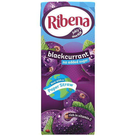 Ribena Blackcurrant No Added Sugar Cartons - 24x250ml