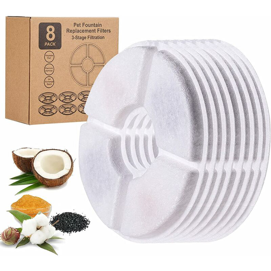Readcly - Filters for Cat Dog Water Fountains, Replacement Flower Fountain Filters with Activated Carbon Resin for Flower Water Dispenser, Pet Water