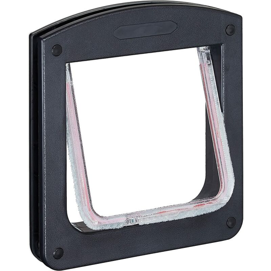 Cat Flap, 4 Way, HxW 22x20 cm, with Magnet, Lockable, for Cats & Small Dogs, Black Thsinde