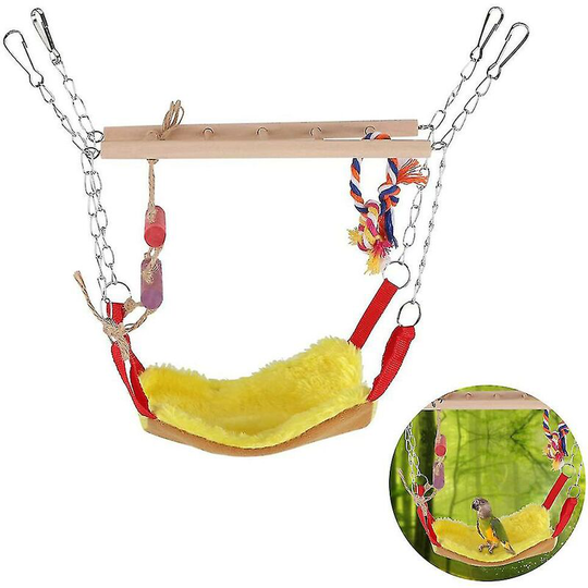 Thsinde - Hamster Suspension Bridge Rat Bridge With Ladder Toy Wooden Hanging Swing Bed House Hammock For Bird Parrot Squirrel Hamster Guinea Pigs