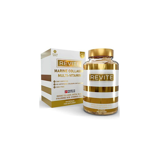 Marine Collagen Capsules 2000mg, Hyaluronic Acid, Silica, Biotin, Vitamin A, E & C Hair, Skin, Nails & Joint Support Tablets Natural Peptide Multivi