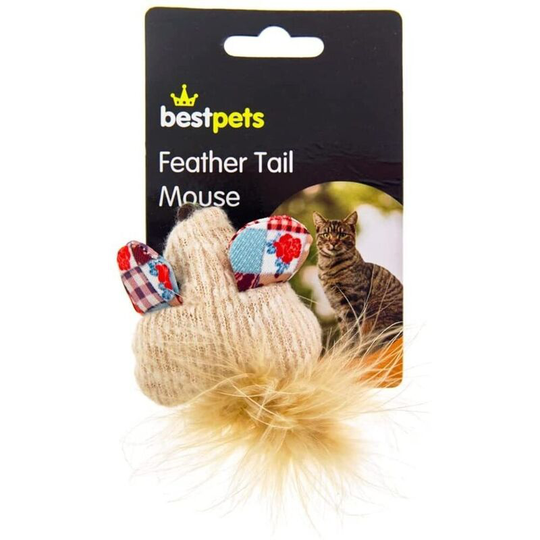 Best Pets Feather Plush Cat Toy (One Size) (Beige) - Beige