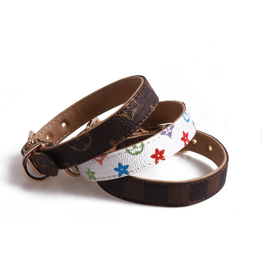 New Pet Collar Large pai Old style Metal Buckle pu Dog Collar 1.5 * 30cm