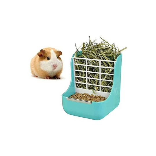 Rabbit Feeder Bunny Guinea Pig Hay Feeder, Hay Food Bin Feeder, Hay and Food Feeder Bowls