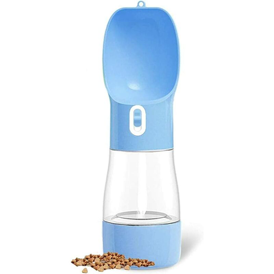 Water Bottle + Portable Bowl for Dog, Cat, Pet Travel perfect: 2 in 1 Water dispenser bottle + kibble food dispenser Water bottle + Dog Cat Bowl