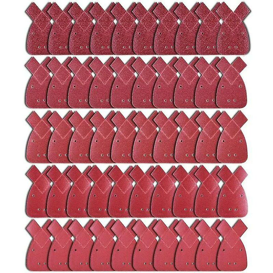 Aougo - 100 pieces Abrasive Sheets Triangular Sanding Paper 170*140*95 , For Multifunction Sander(80#)