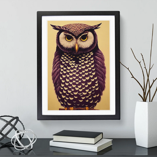 Perched Owl - Picture Frame Photograph