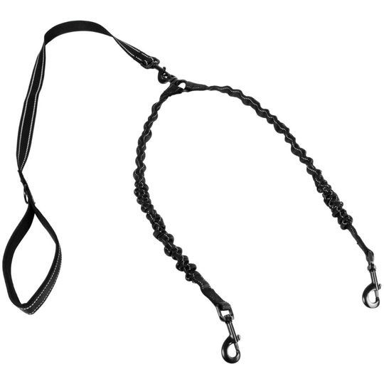 Anti-Shock Elasticised Bungee Twin Dog Lead