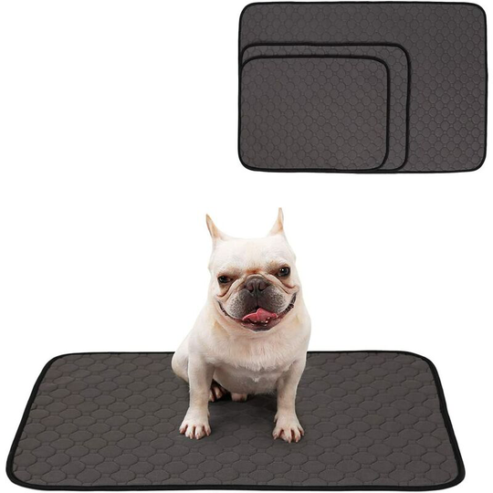 Washable Puppy Training Pad Pet Mat Anti-slip Reusable Dog Pee Pad Blanket for Dog/Cat/Rabbit (l, Grey)