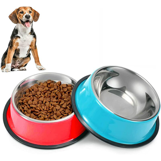 2 Pack Stainless Steel Dog Bowls Non-Slip and Leak-Proof Multifunctional Pet Food Bowls