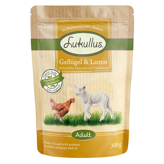 Lukullus Natural Grain-free Pouches 6 x 300g - Poultry & Lamb