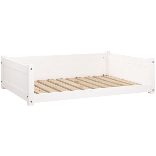 Dog Bed White 95.5x65.5x28 cm Solid Pine Wood Vidaxl White