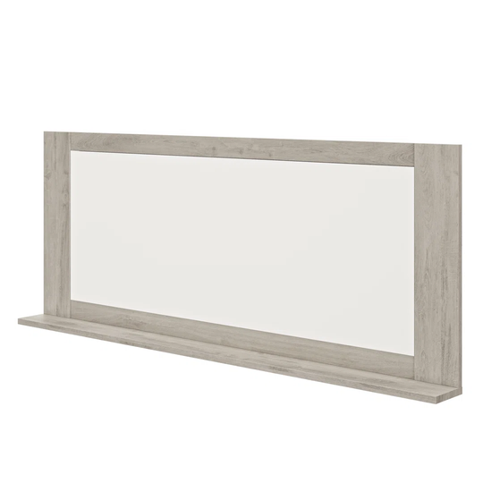 SantaClara Wood Framed Wall Mounted Dresser Mirror in Light Gray Oak