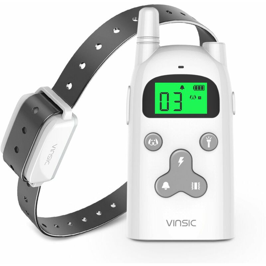 Betterlifegb - Dog Training Collar, BR-Vie Anti Bark Dog Collar with Flashlight and 300 Meters Remote Control (5 Levels of Vibration + Electric Shock