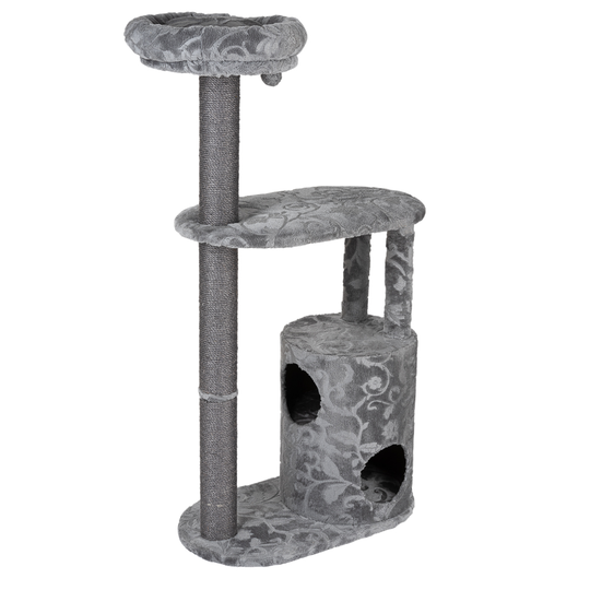 Royal Silver Cat Tree - Grey / Floral