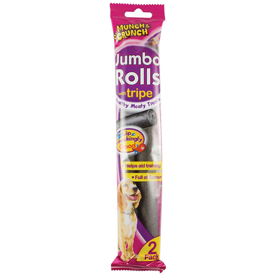 Jumbo Rolls Dog Treats (Pack Of 2) (Pack Of 2) (Tripe) - Tripe - Munch&crunch