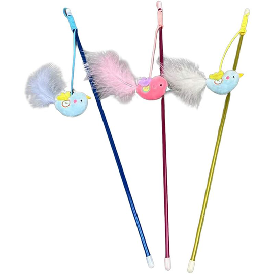 3 Pieces Interactive Cat Toy - Interactive Kitten Toy (Blue Pink Yellow)