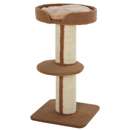 PawHut 2-Tier Cat Kitten Tree with Top Basket Cushion Sisal Post Brown