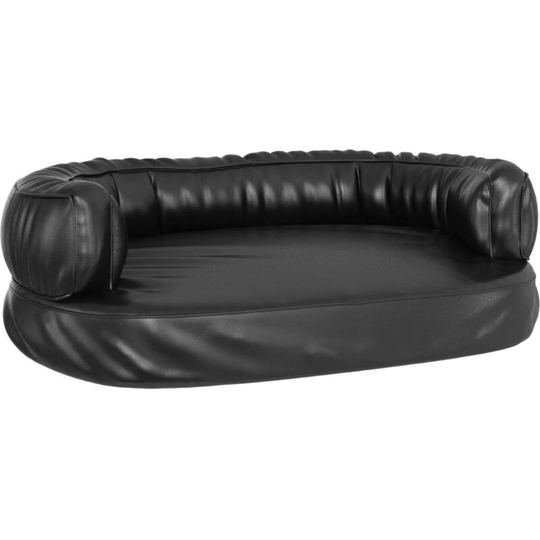 Ergonomic Foam Dog Bed Black 60x42 cm Faux Leather Vidaxl Black